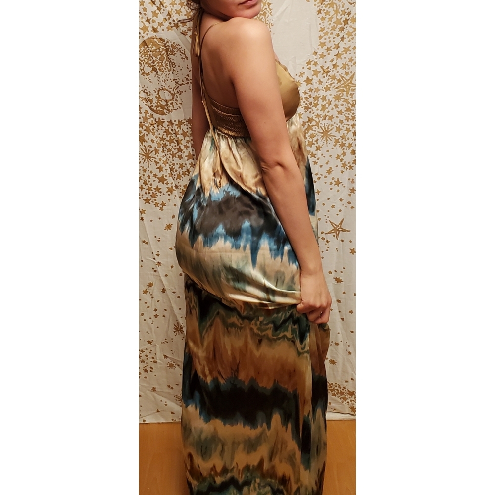 NU Collective Gold Silk Maxi Dress